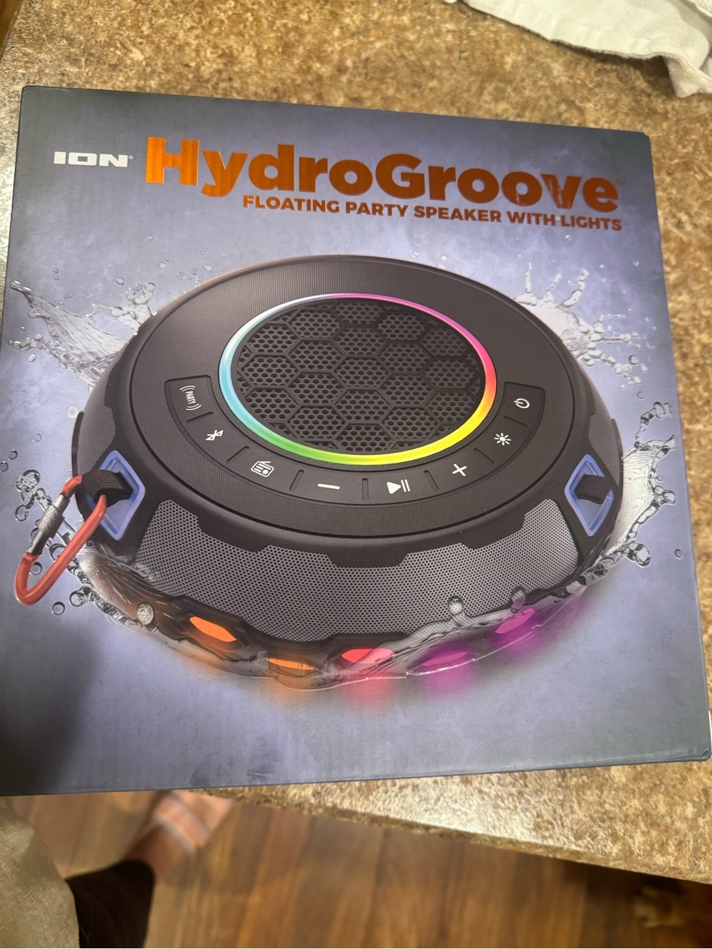 HydroGroove Floating Party Speaker with Lights - Black